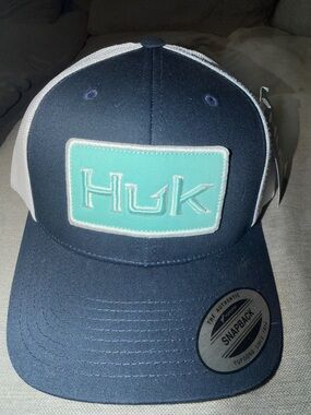 Huk Navy and Mint Green Patch Snapback Hat